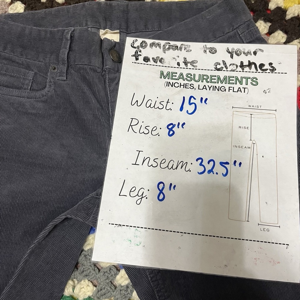 J Crew Bootcut Jeans 28R Gray Vintage Corduroy Favorite Fit Stretch Low Rise NWT - Picture 8 of 8